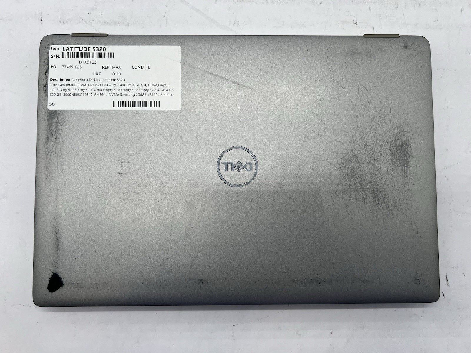 Dell Latitude 5320, Core i5-1135G7, @ 2.40GHz, 8GB RAM, 256GB NVMe-No OS/Adapter
