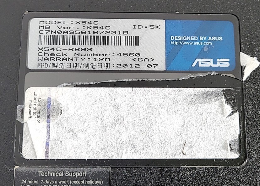 Asus X54C K54C Laptop Core I3-2370M 6GB 320GB SEE NOTES
