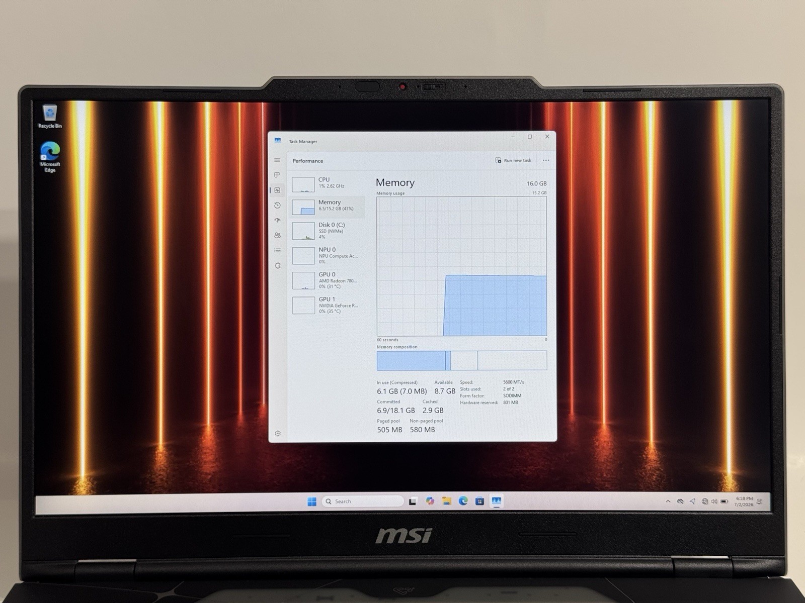 MSI Cyborg A17 AI B2HWEKG Ryzen 7 260 3.8GHz 16GB RAM 1TB SSD GeForce RTX 5050