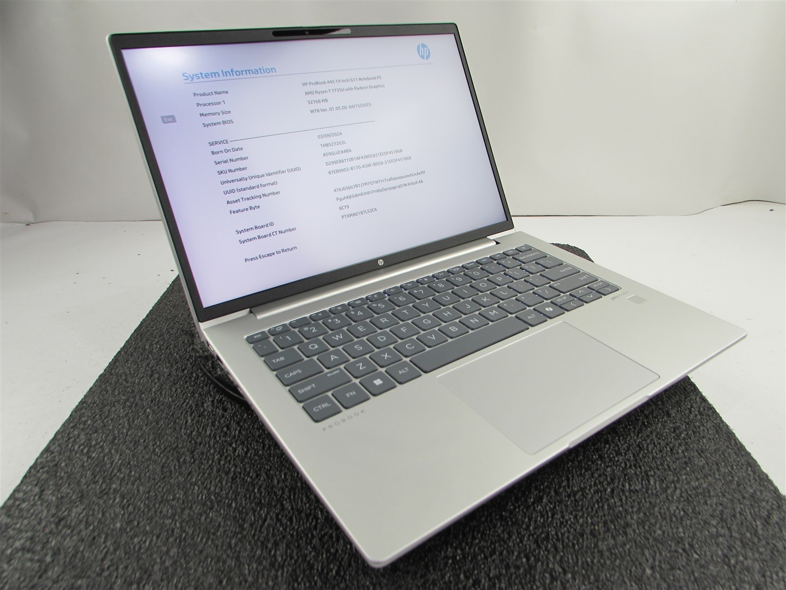 HP PROBOOK 445 (G11) AMD RYZEN 7 7735U 512GB SSD 32GB RAM AMD GPU WIN 11 PRO