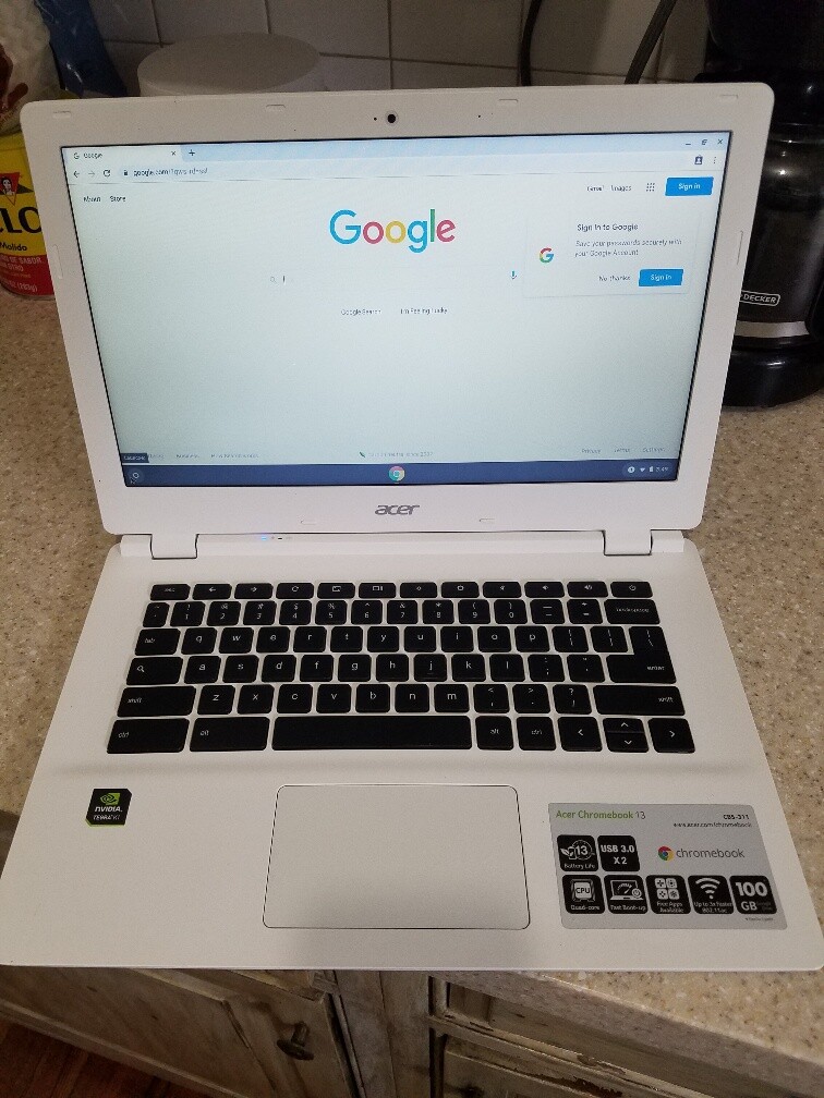 White Acer Chromebook 13.3 CB5-311-T9Y2 K1 A15 2.1GHz 16GB SSD 4GB RAM