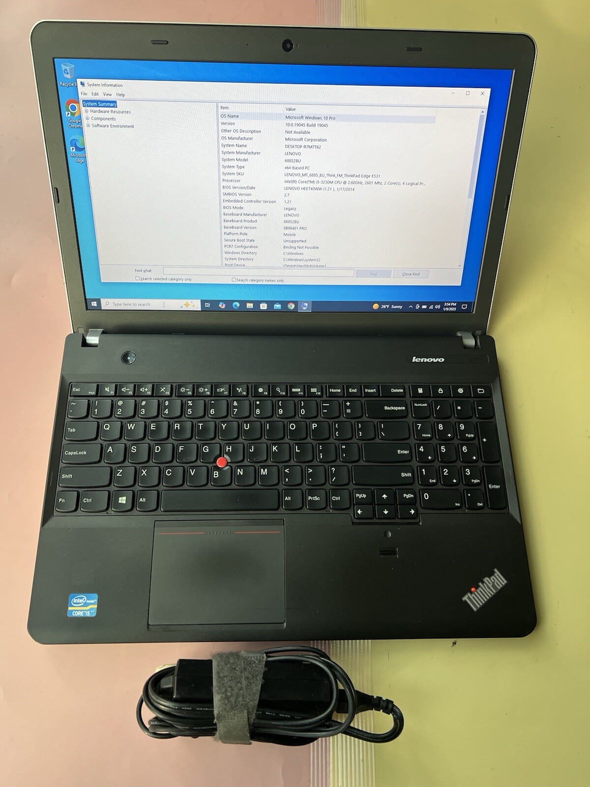 LENOVO ThinkPad E531 15.6” Core i5-3230M 2.60GHz 8GB RAM 500GB HDD HDMI WEBCAM