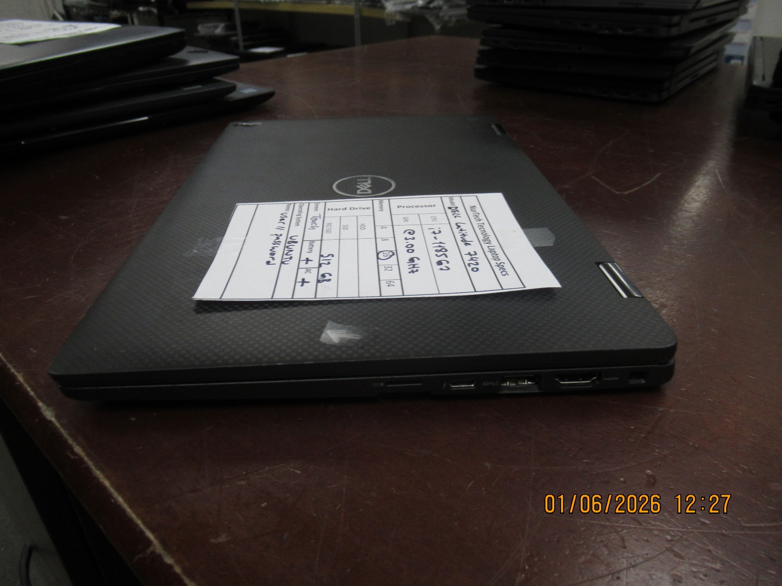 Dell Latitude 7420 i7 1185G7 3.00GHz 16GB 512GB M2SSD 14” Ubuntu Laptop w/ AC @