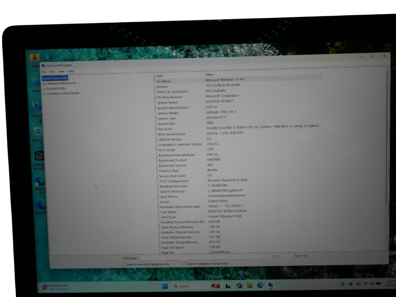 Dell Latitude 7200 Core i5-8365U 1.60GHz 8GB 128GB SSD