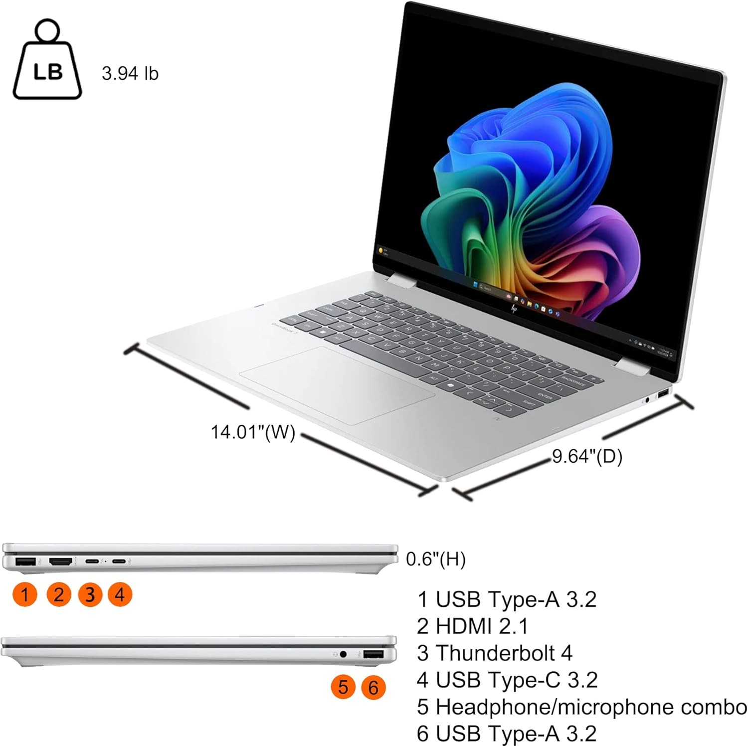 2025 HP OmniBook 7 2-in-1 Laptop,16″ 3k OLED Touch,U7-258V,32GB RAM 2TB SSD