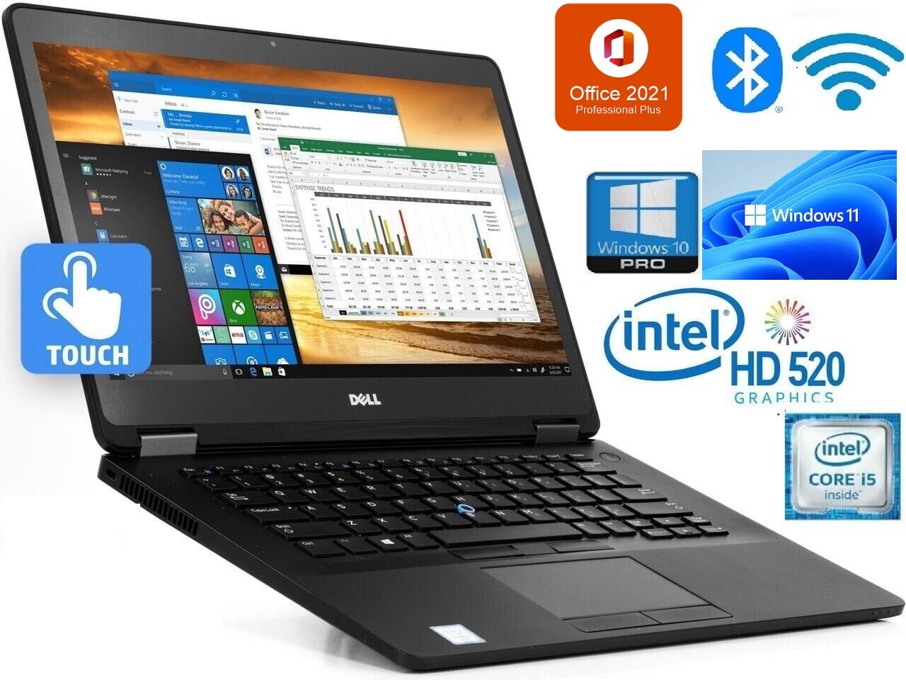 Dell Latitude 14″ Laptop E7470 i5-6300U Touch Webcam – UP to 32GB RAM & 2TB SSD