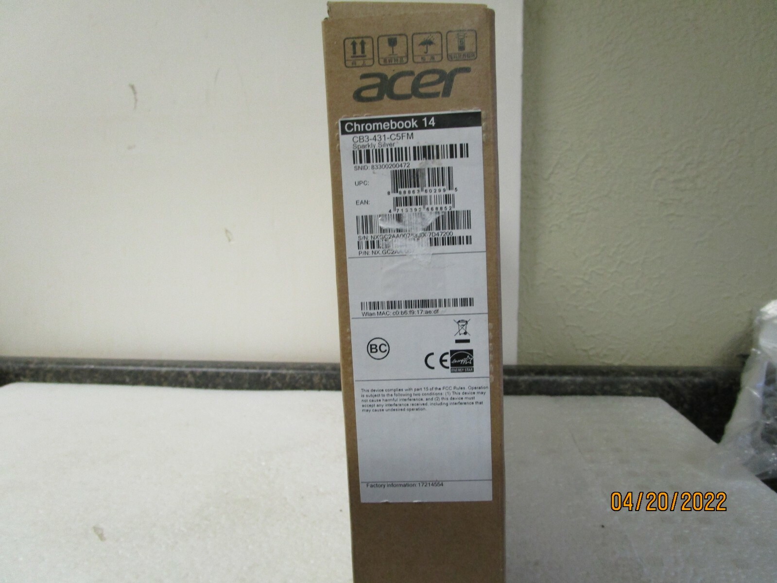 Acer Chromebook 14 CB3-431-C5FM 14″ 32GB Intel Celeron N3160 4GB – Opened Box