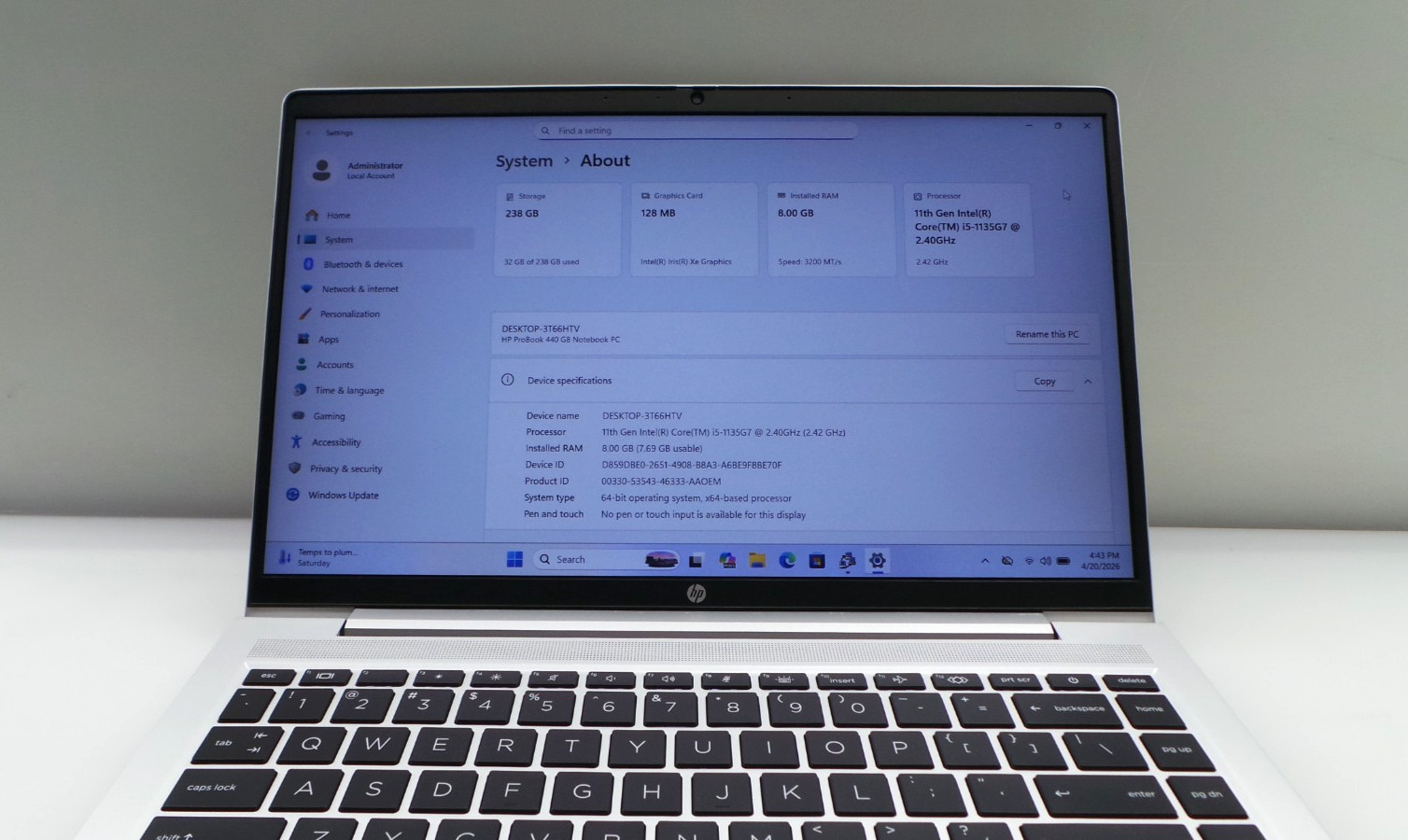 HP ProBook 440 G8 | 14″ | i5-1135G7 2.40GHz | 8GB RAM 256GB NVMe | WIN 11 PRO
