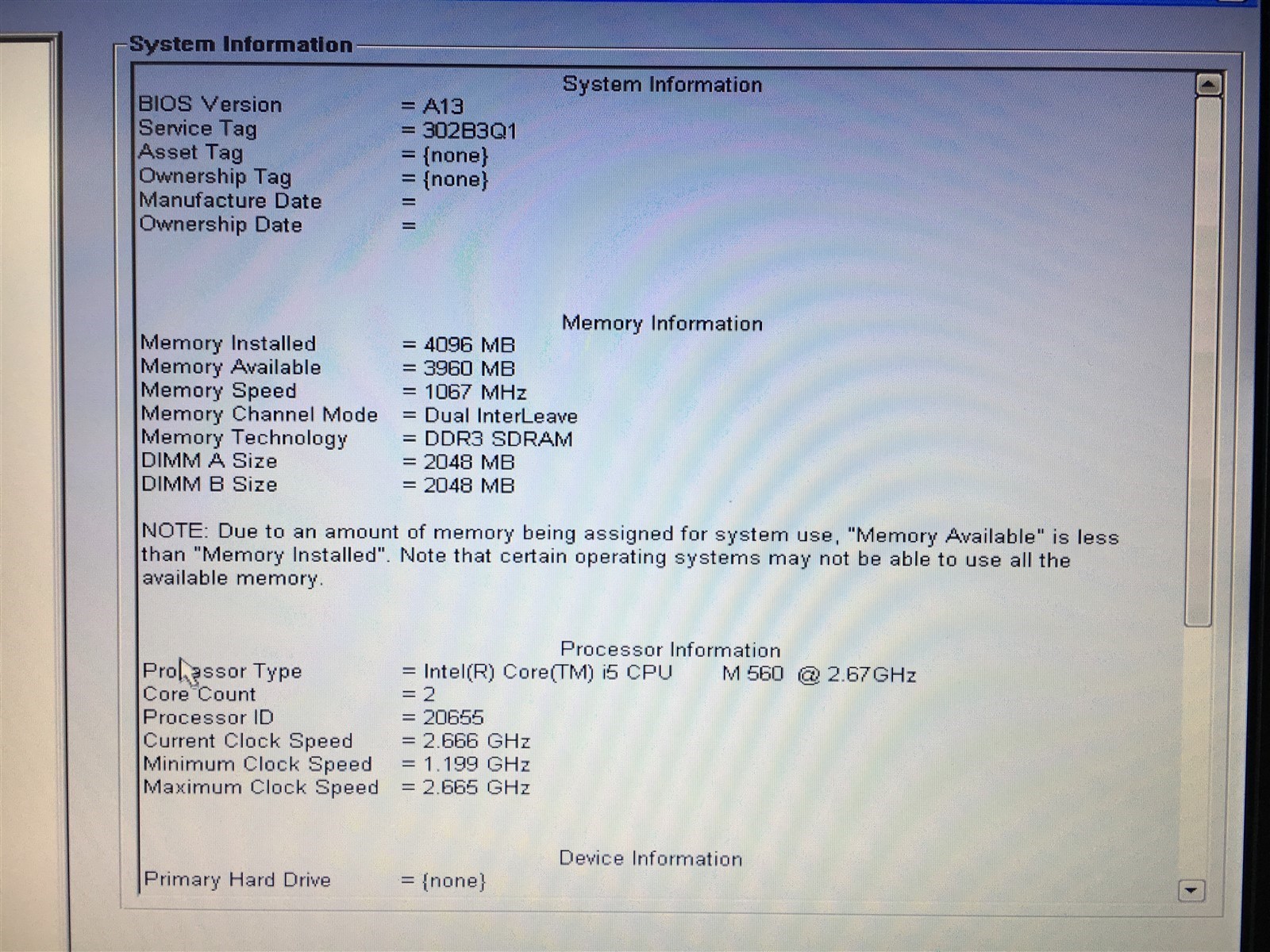 Dell Latitude E6410 Laptop i5 M560 2.67GHz 4GB RAM No HDD No OS 14″