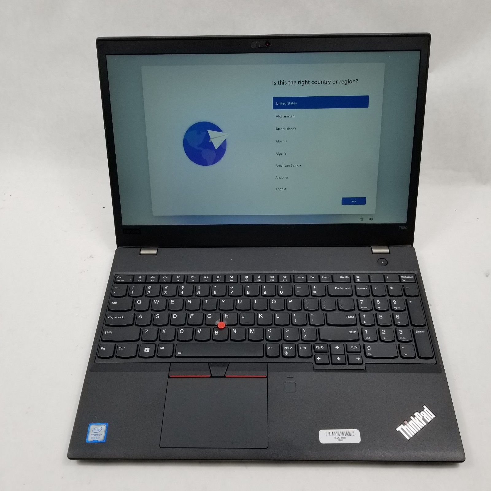 Lenovo ThinkPad T580 Intel Core i7-8550U 1.80GHz 8GB RAM 256GB SSD Win 11 Pro