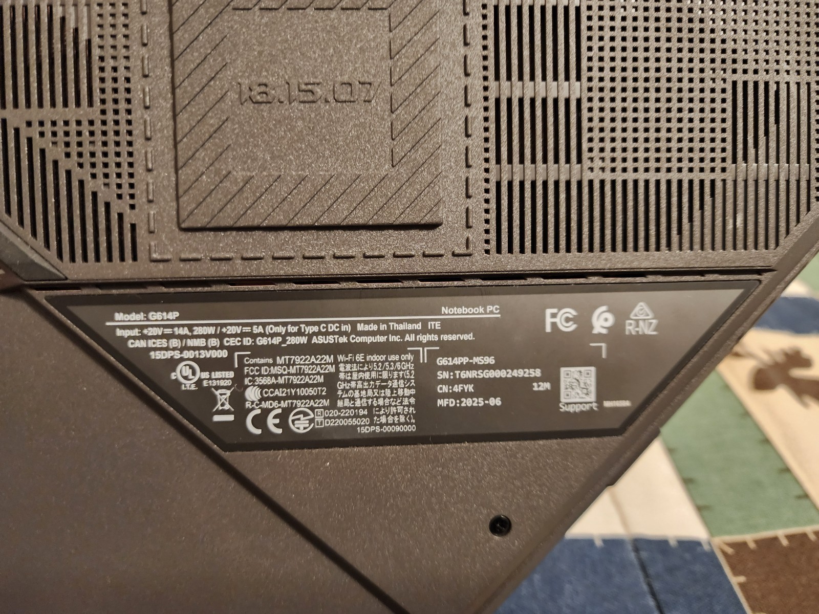 Asus ROG Strix G16 (G614PP-MS96) – AMD R9-8940HX / NVIDIA RTX 5070 (8GB) / 1TB