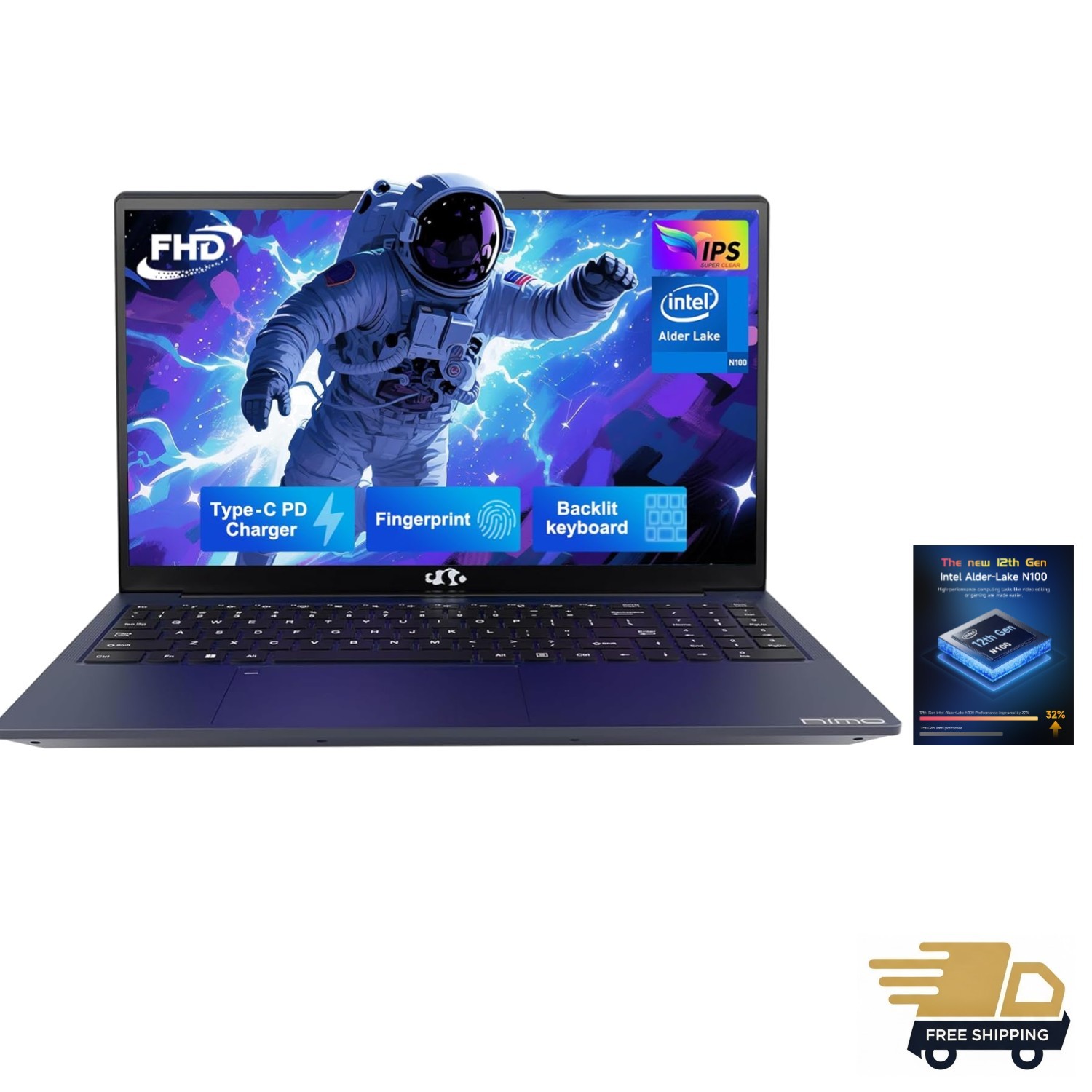 15.6″ IPS FHD-Laptop, Intel Pentium Quad Core N100 8GB RAM 256GB SSD Beat i3-…