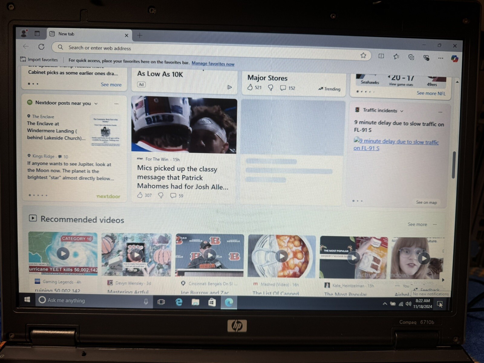HP 6710b 15.4”, Win10pro, Intel C2D 2.20, 150 GB, 2.5 GB, DVD-RW, Wifi, #004