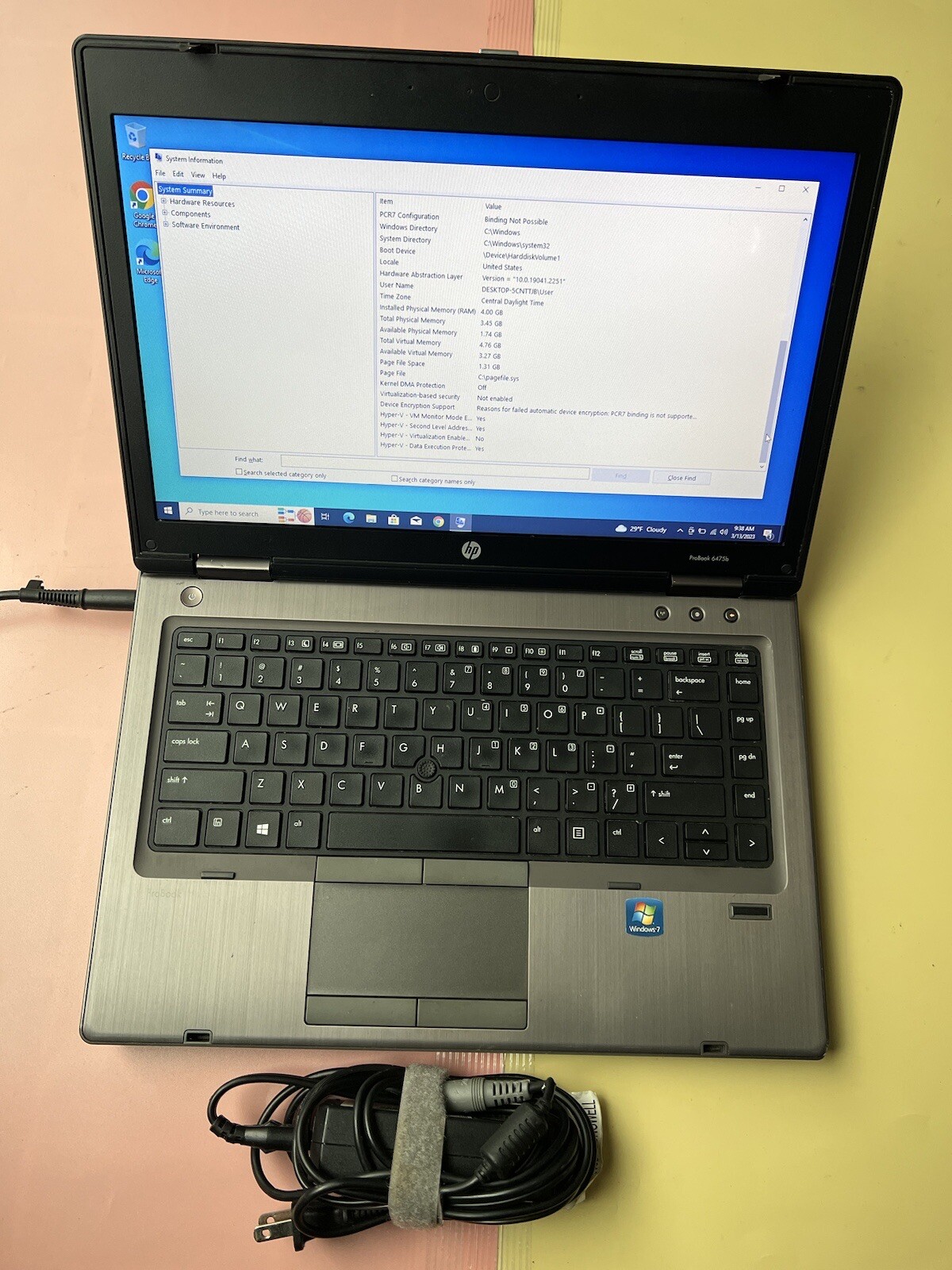 HP Probook 6475b AMD A4-4300M with Radeon Graphics 2.50GHz 4GB RAM 120GB SSD