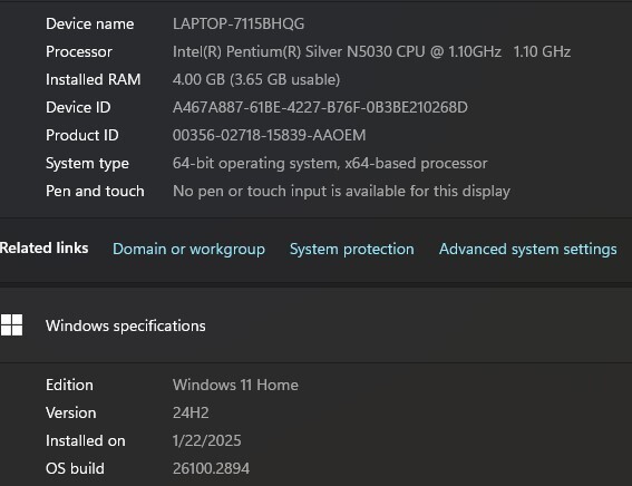 Lenovo 14IGL7 UltraSlim Ideapad 128G SSD 4GB Laptop HD 14″ WebCam BT AX &Charger