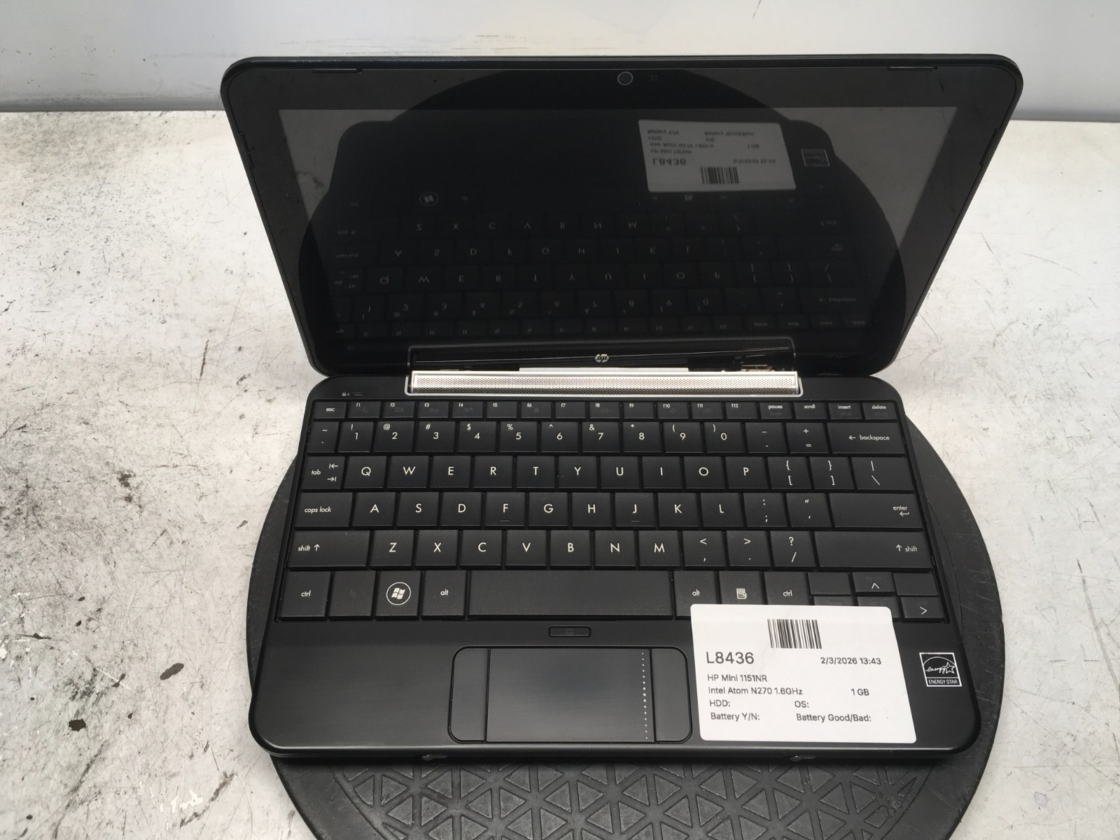 HP Mini 1151NR Intel Atom N270 1.6GHz 1 GB NO HDD