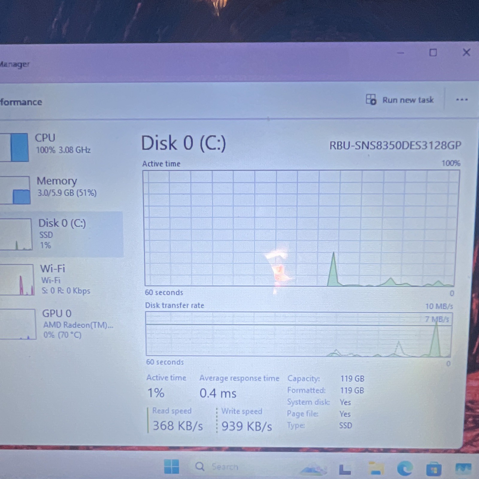 HP 14 Laptop AMD Athlon Silver 3050U 8GB RAM 128GB SSD Windows 11 Fast