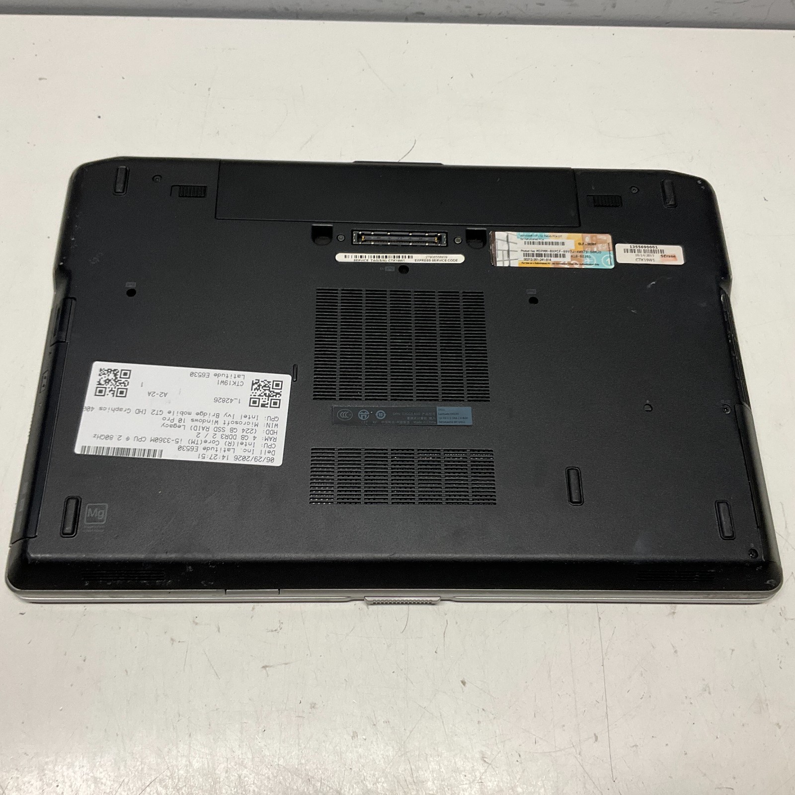 Dell Latitude E6530 Intel Core i5-3360M 2.80GHz 4GB 240GB SSD Win 10 Pro NO BATT
