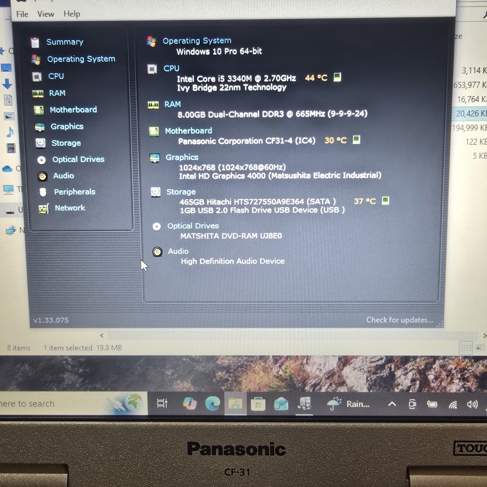 Panasonic Toughbook CF-31 MK4 13.1 Laptop i5 3340M 8GB 500GB Win10 Pro Touch