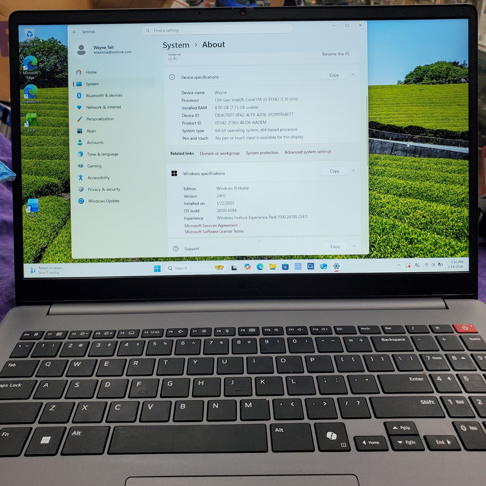 💥EXCELLENT💥 LG GRAM BOOK 15U50T / CORE i5-1334U 8GB/256GB 💥TESTED💥