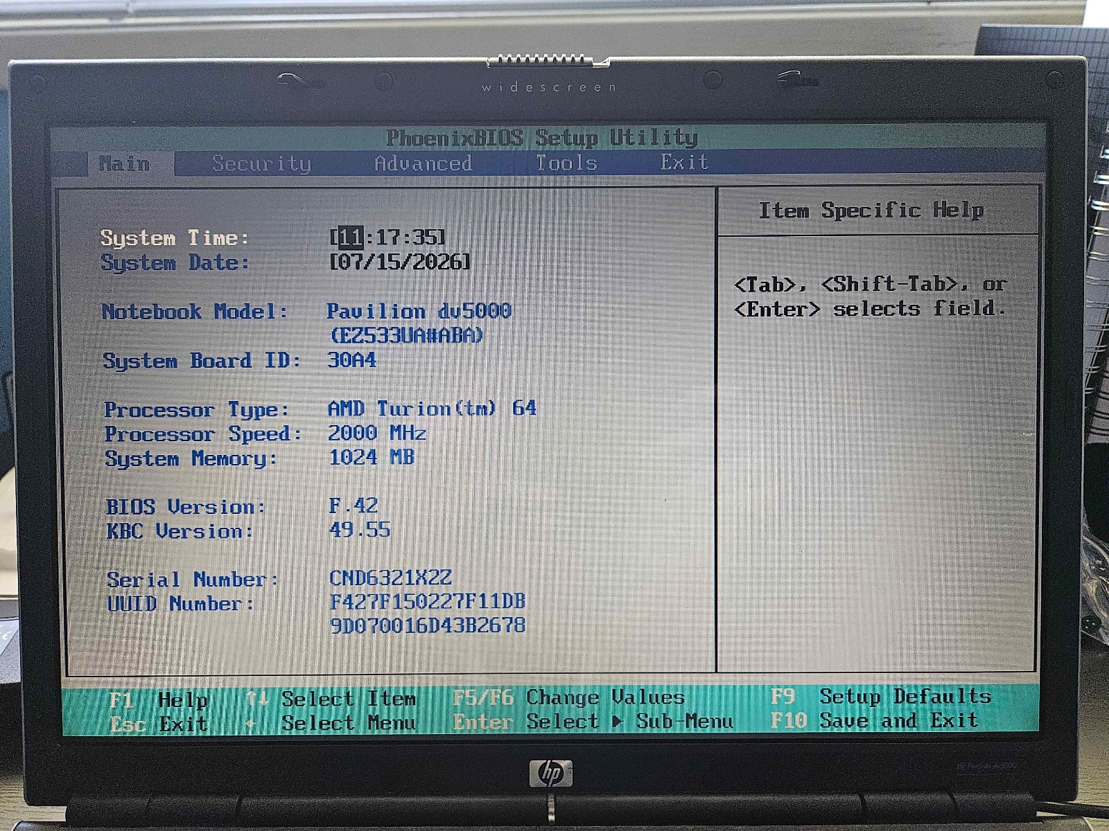 HP Pavilion dv5000 AMD Turion 64 1GB RAM NO HDD NO OS