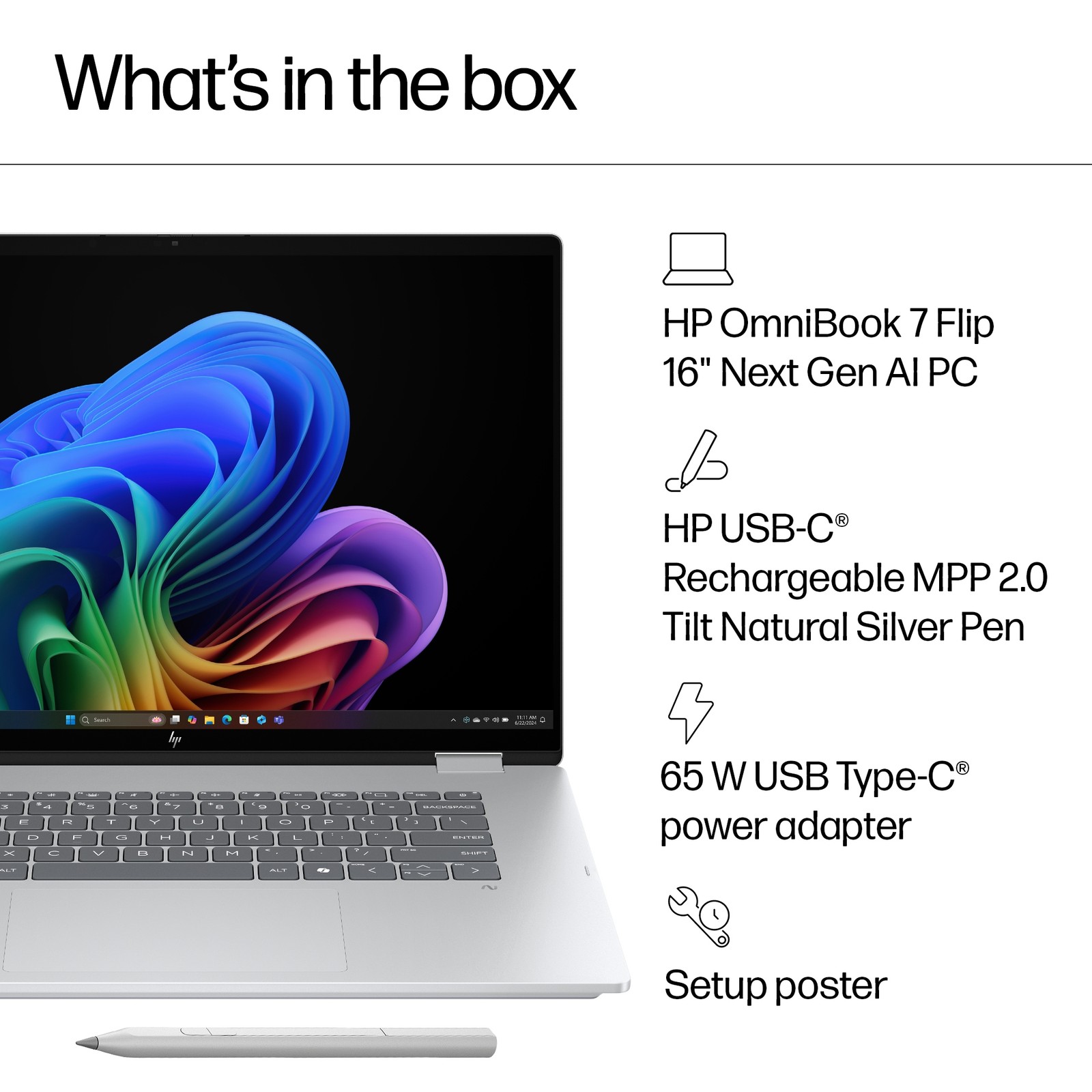 HP Laptop OmniBook 7 Flip 16″ 3K OLED Touch 2-in-1 AI 120Hz Ultra 7 Copilot+ PC