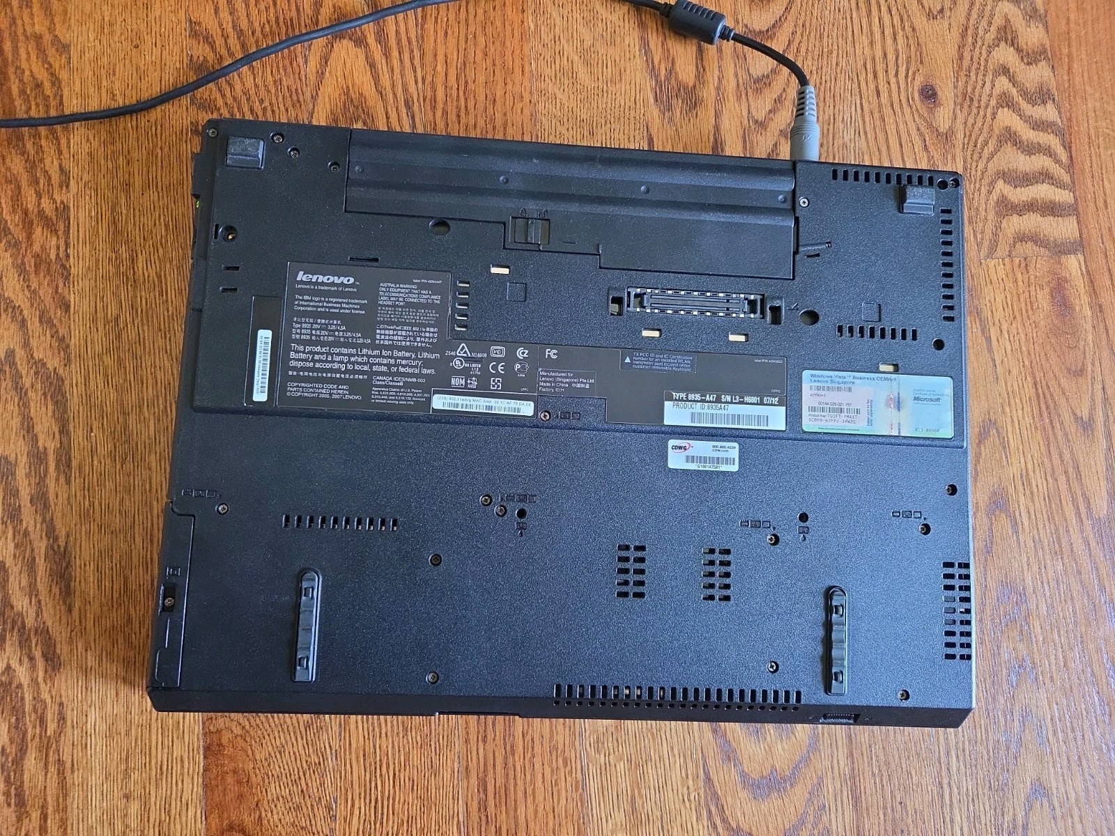 IBM ThinkPad R61 15″ Intel T7500 2.2 GHz 3GB RAM 160GB HDD Win XP Pro