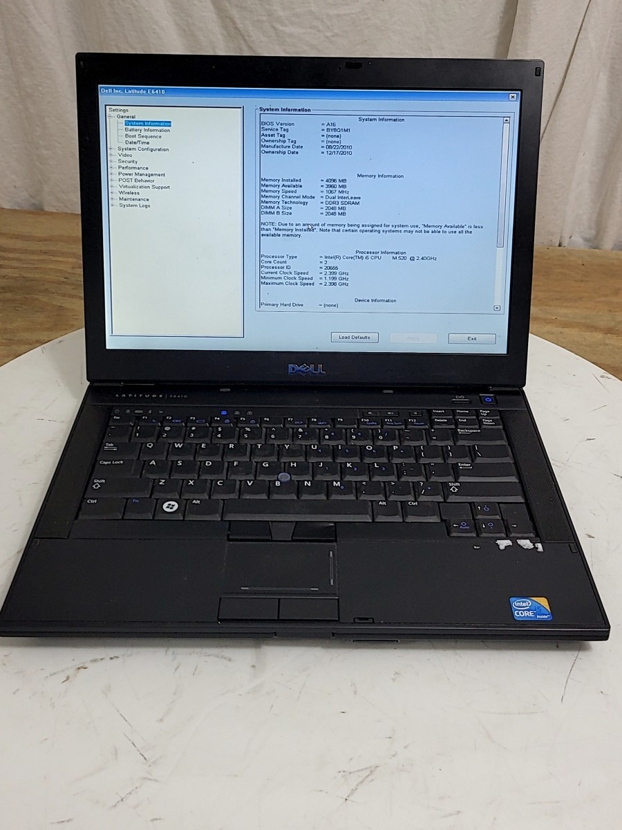 DELL LATITUDE E6410 Laptop Intel Core I5 M 520 4GB SEE NOTES