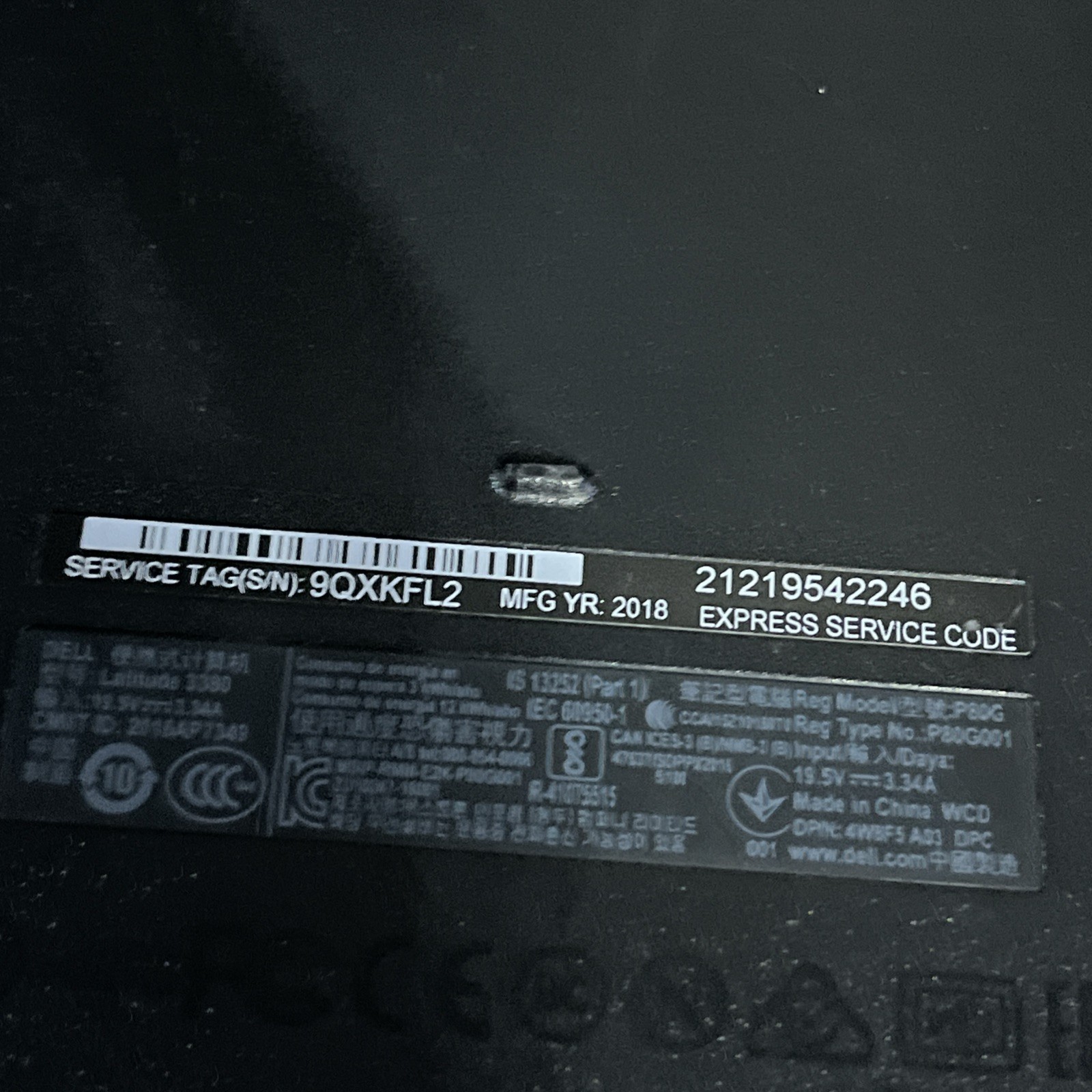 DELL LATITUDE 3380 INTEL CORE I3-6006U 2.00GHZ 8GB RAM NO HD ,