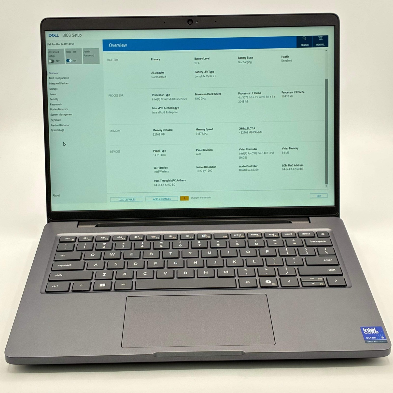 Dell Pro Max 14 Ultra 5 32GB 512GB MC14250 Black