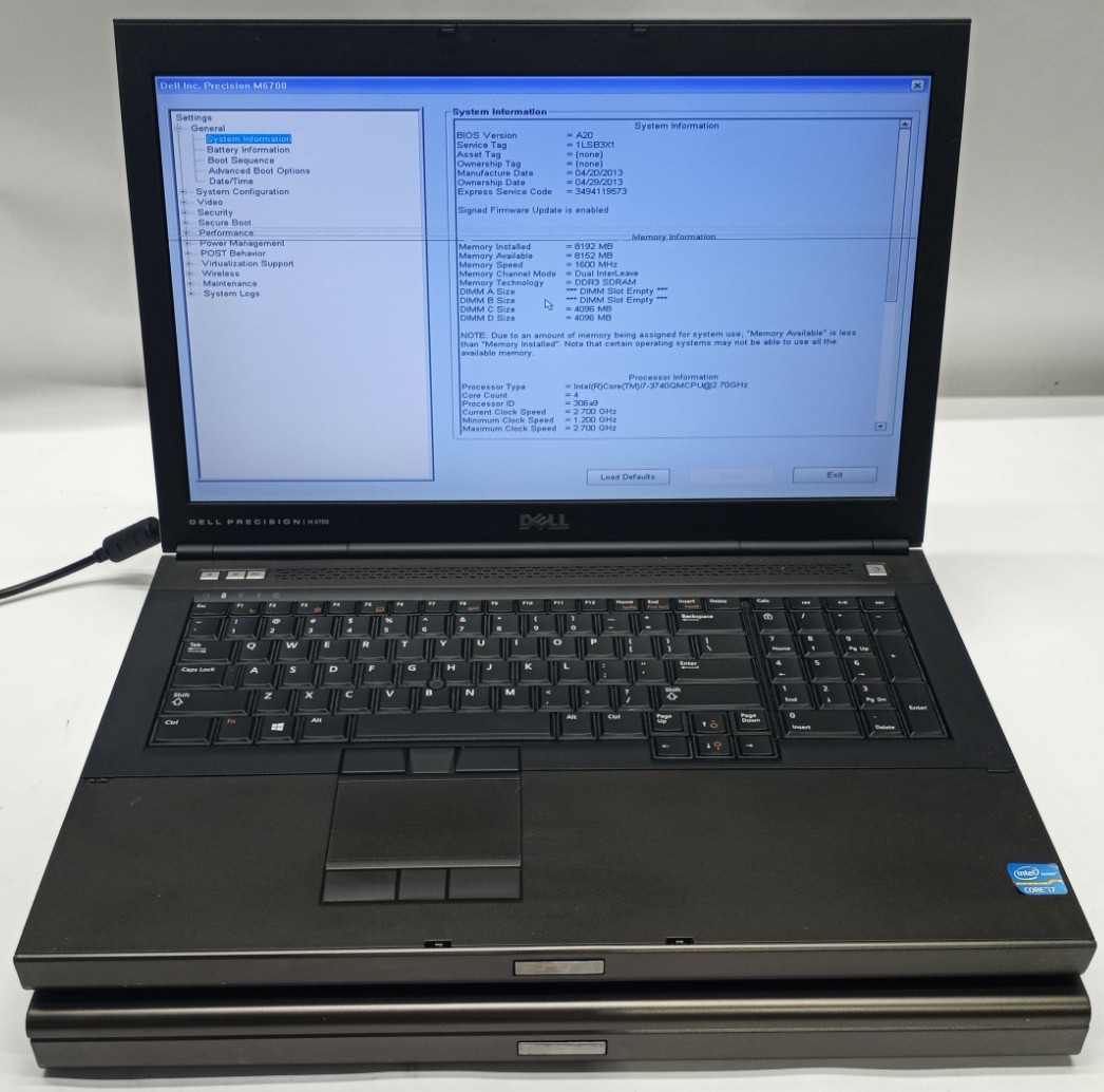 Lot of 2 Dell Precision M6700 i7-3740Q@2.70GHz 8GB RAM No HDD No OS MC393*!