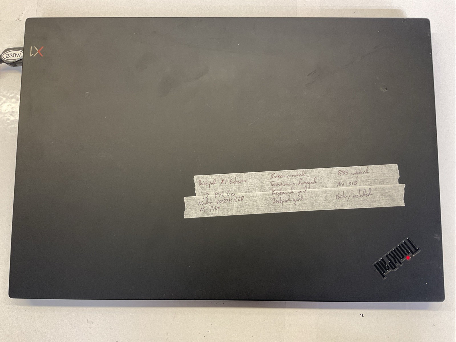 ThinkPad X1 Extreme | i7-8th | GTX 1050 Ti | Powers On(J6)