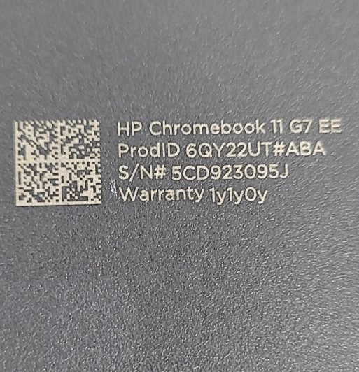 HP Chromebook 11 G7 EE 6QY22UT#ABA Laptop Celeron N4000 4GB 16GB SEE NOTES