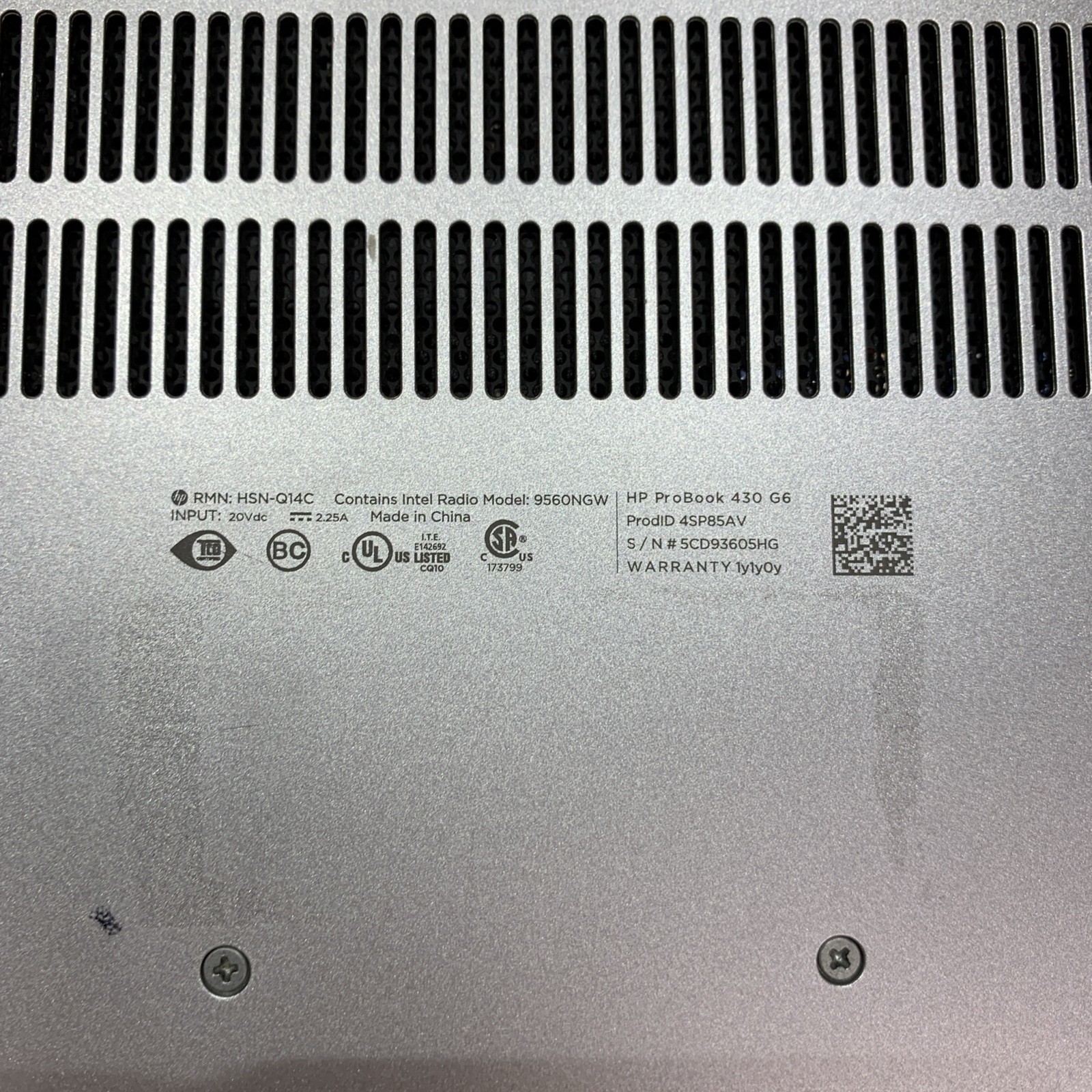 HP ProBook 430 G6 Intel i5 NO RAM NO HDD
