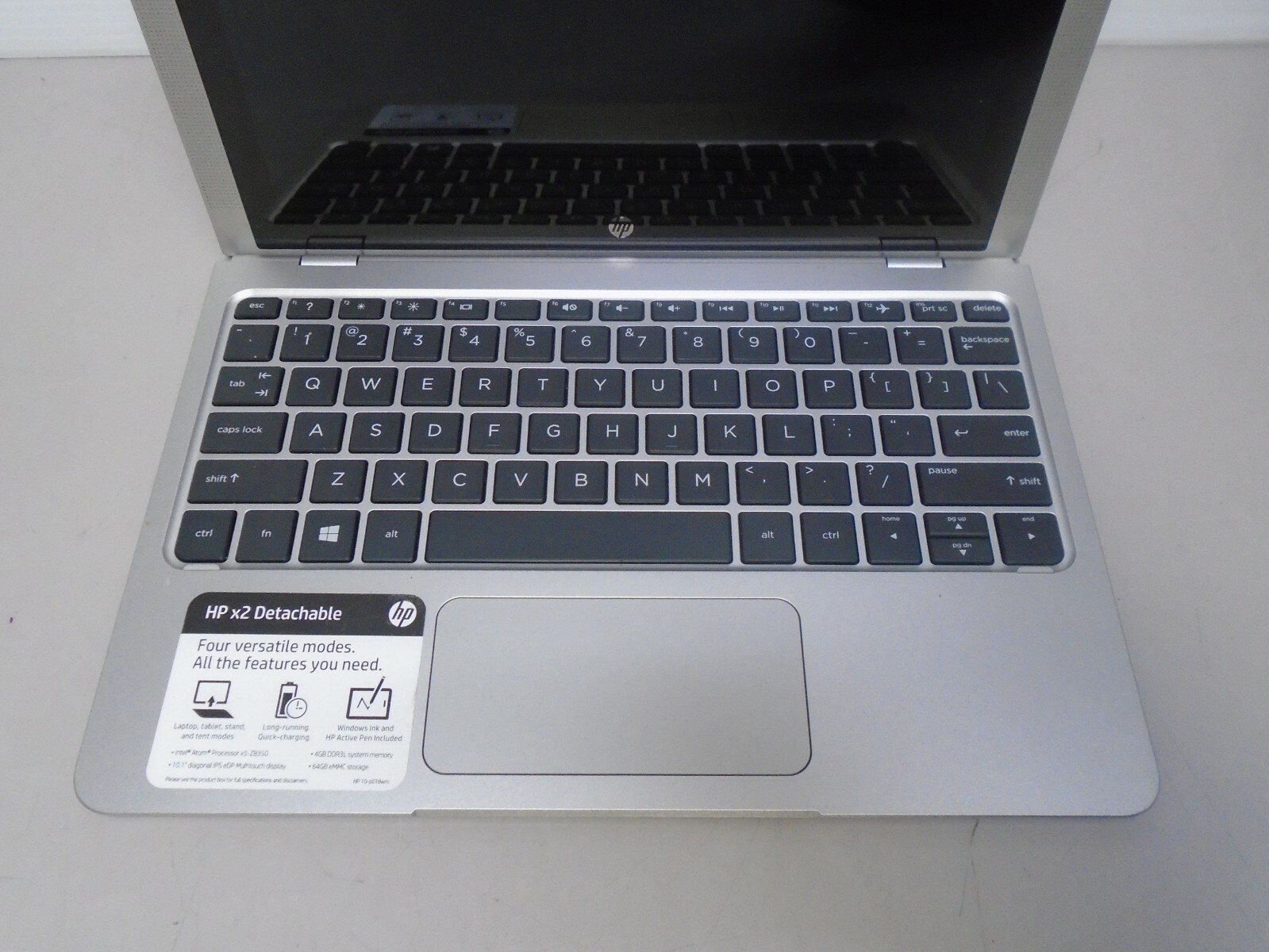 HP x2 10 10.1″ Intel Atom X5-Z8350 1.44GHz 4GB/64GB eMMC Linux Laptop ‘NO AC’