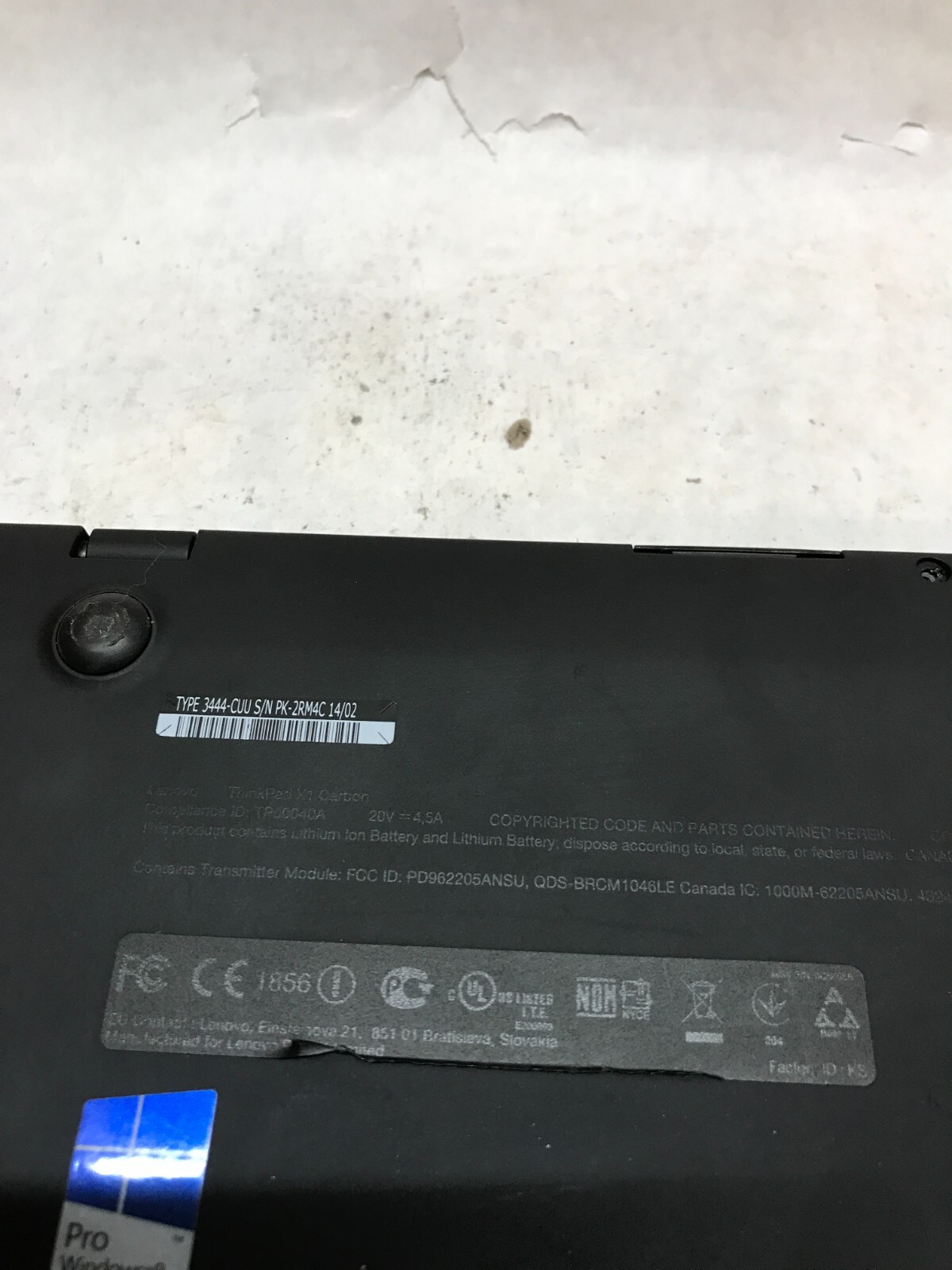 Lenovo X1 Carbon 1st Gen 14″ Laptop Intel i7-3667U 2.0GHz 8GB RAM NO HDD/OS – DW