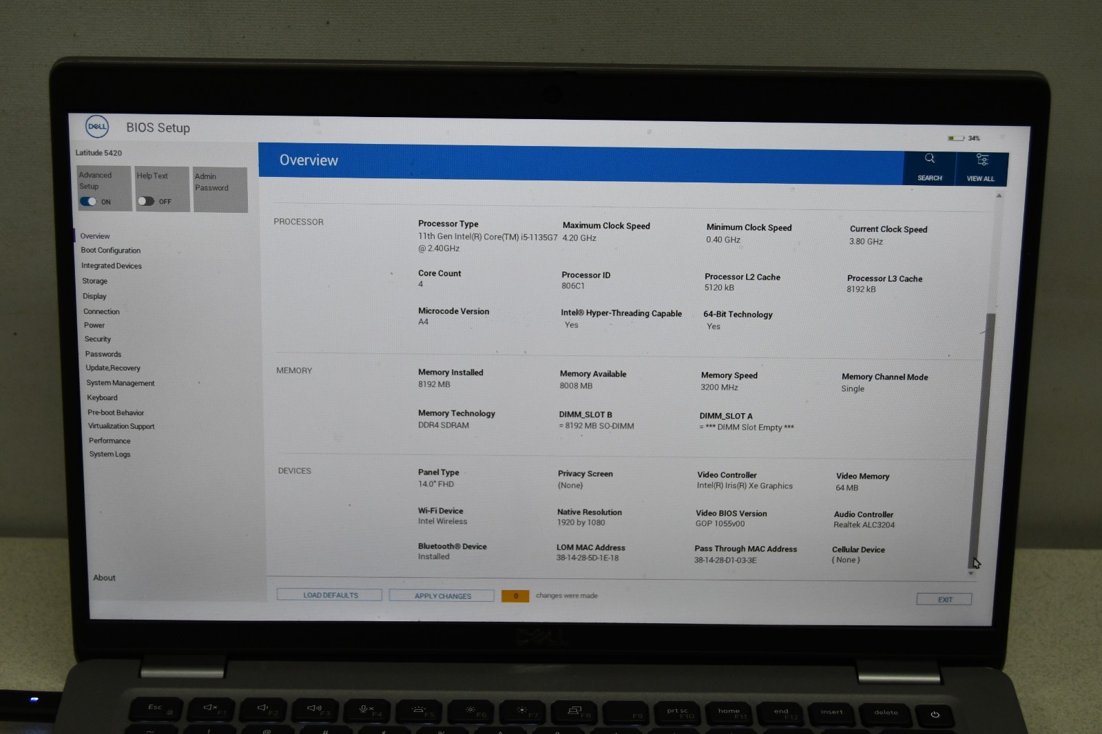 ^ Dell Latitude 5420 Intel Core i5-1135G7 2.40GHz 8GB Ram 256GB NVME No OS