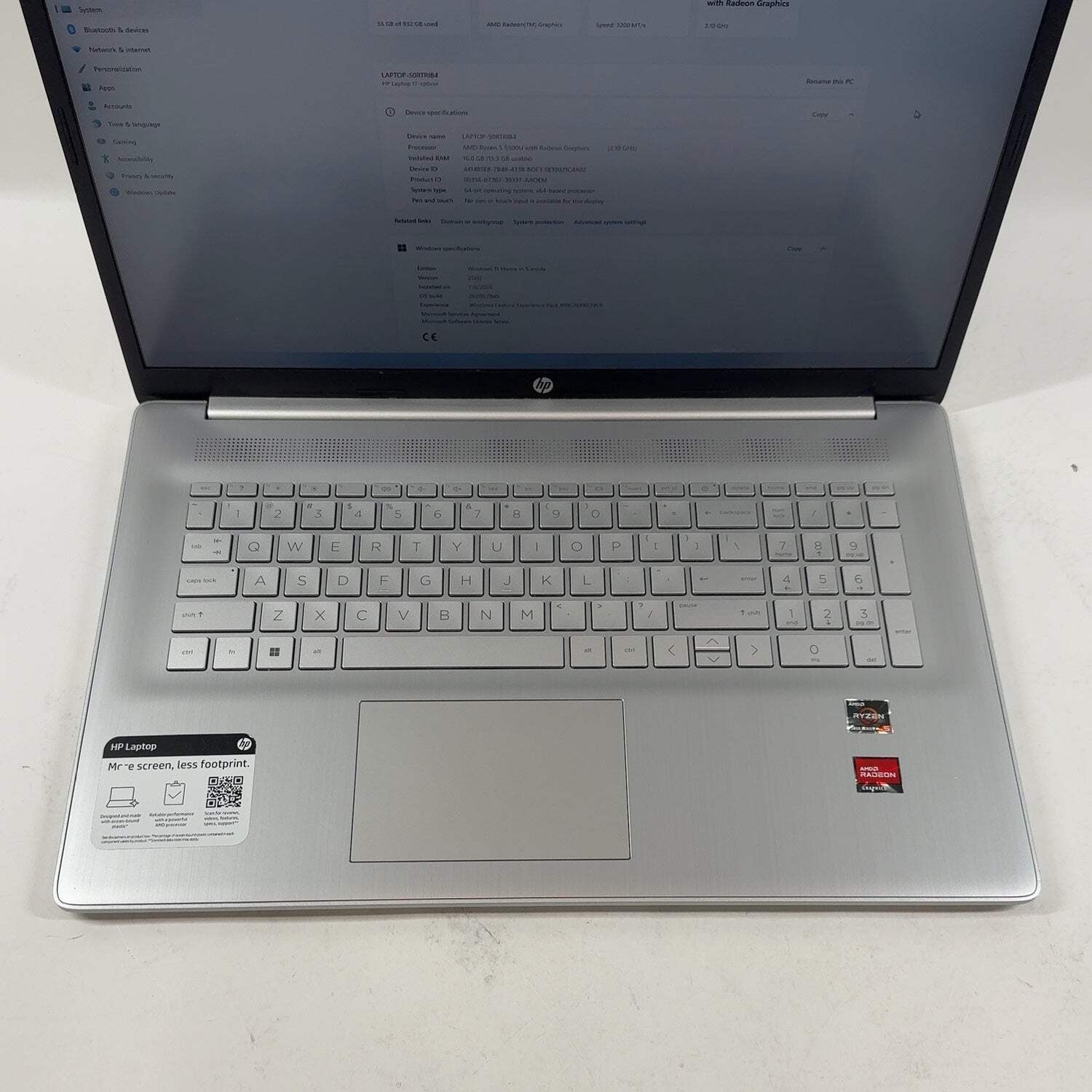 HP Laptop 17-CP0700DX 17″ Ryzen 5 5500U 2.1GHz 16GB RAM 1TB SSD