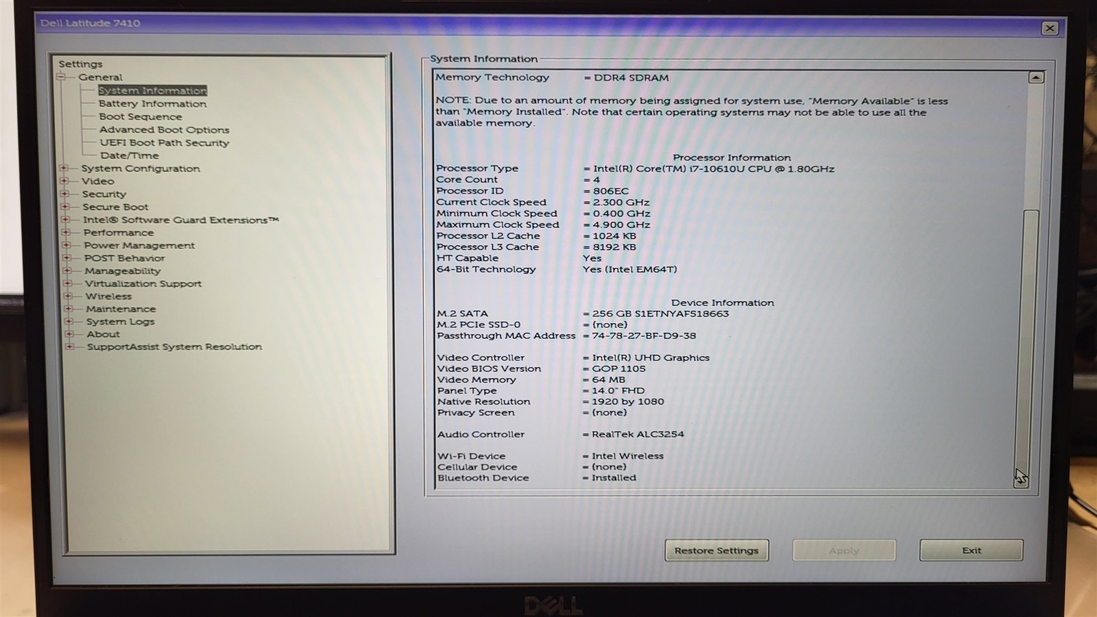 Heavily Worn Dell Latitude 7410 Laptop Intel i7-10610U 1.8GHz 16GB 256GB SSD
