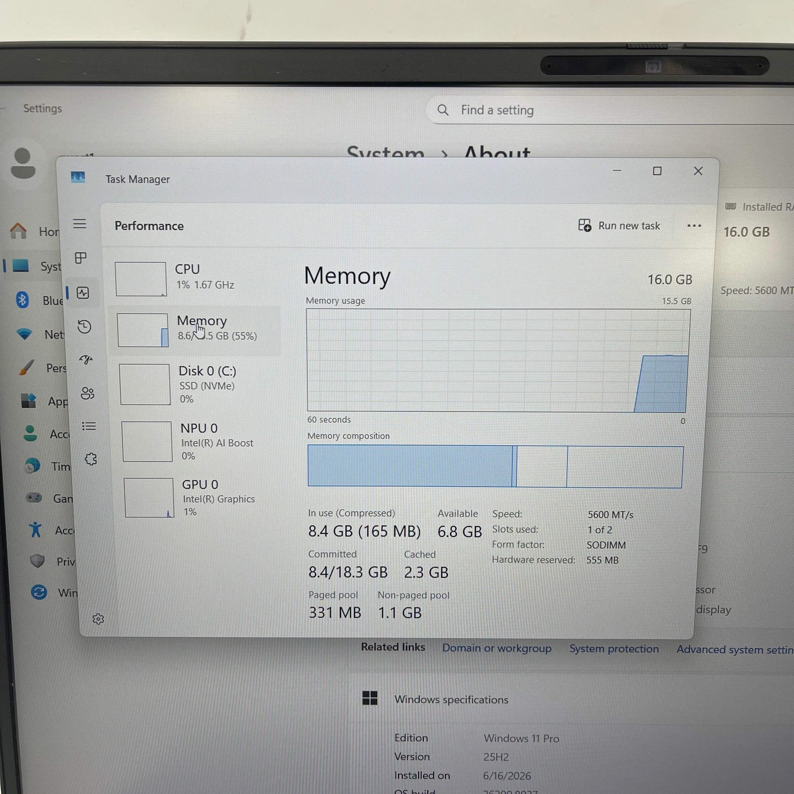Dell Pro 16 PC16250 16″ Core Ultra 5 225U 1.5GHz 16GB RAM 512GB SSD