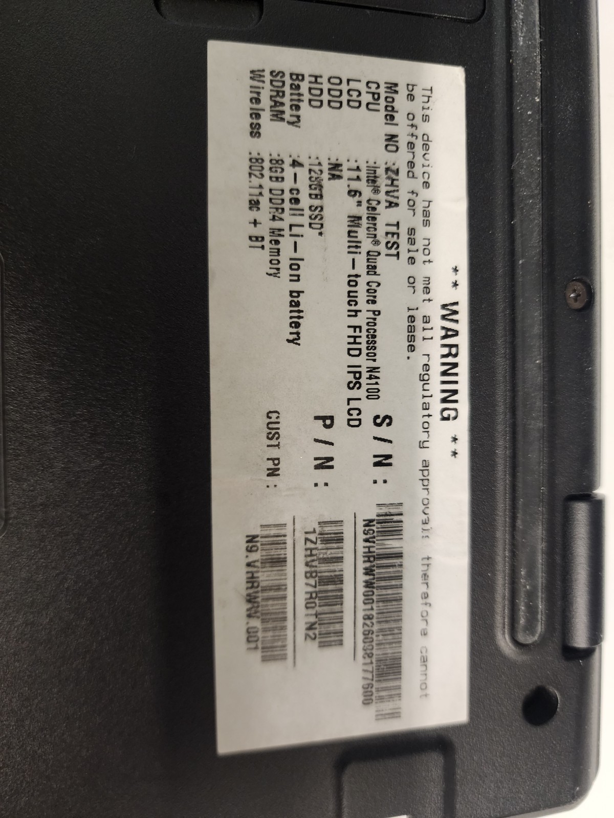 Acer TravelMate Spin B N4100 8GB RAM No Ssd BAD BATT