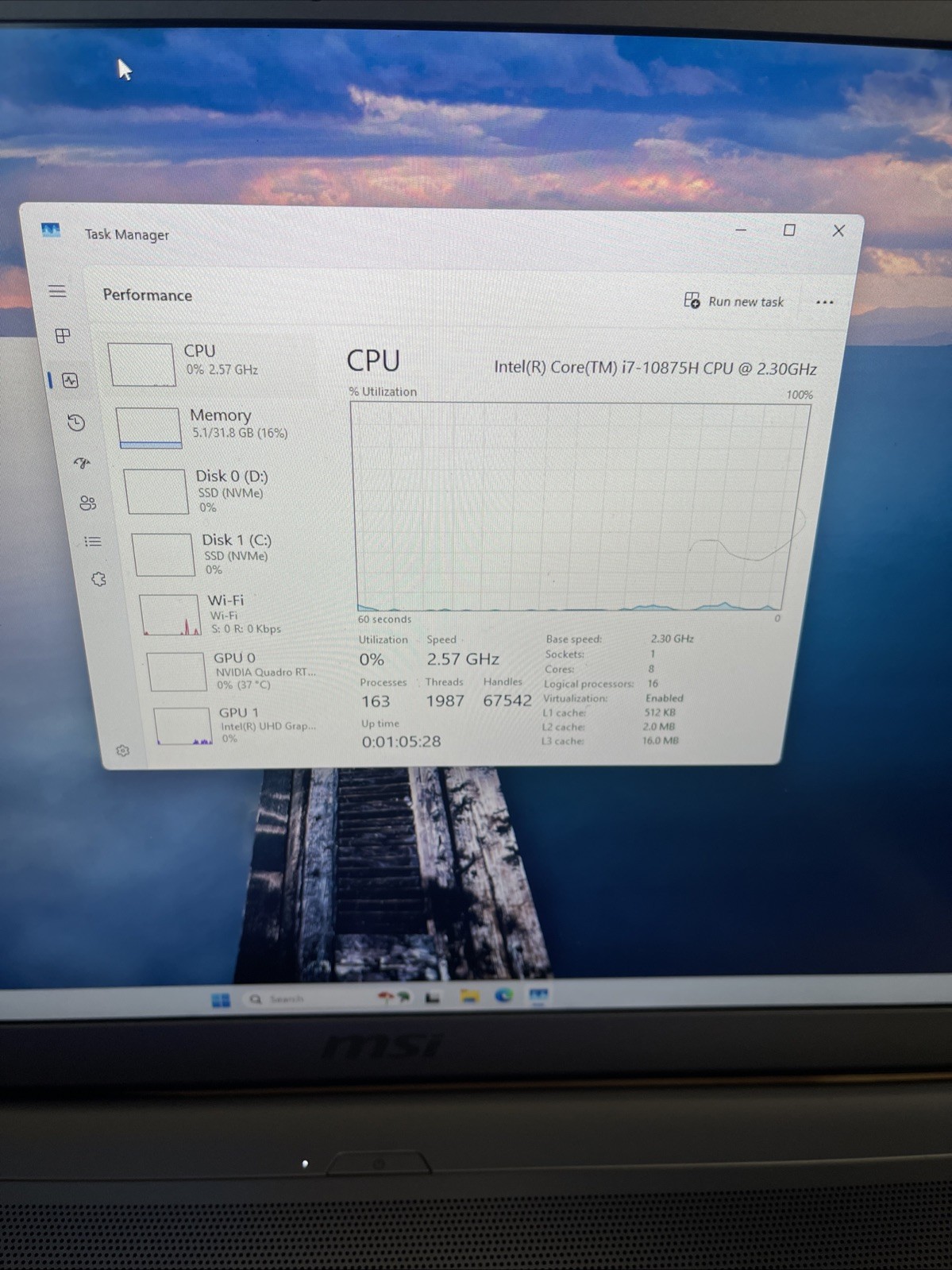 MSI WS75 10TL 17.3″ i7-10875H 32GB RAM RTX 4000 TWO 1TB NVMe W11 Pro+AC ADAPTER