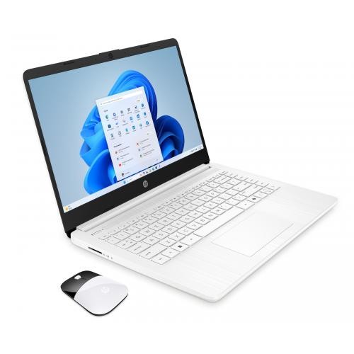HP 14″ HD Touchscreen Laptop Intel N150 4GB RAM 128GB SSD Snowflake White Bundle
