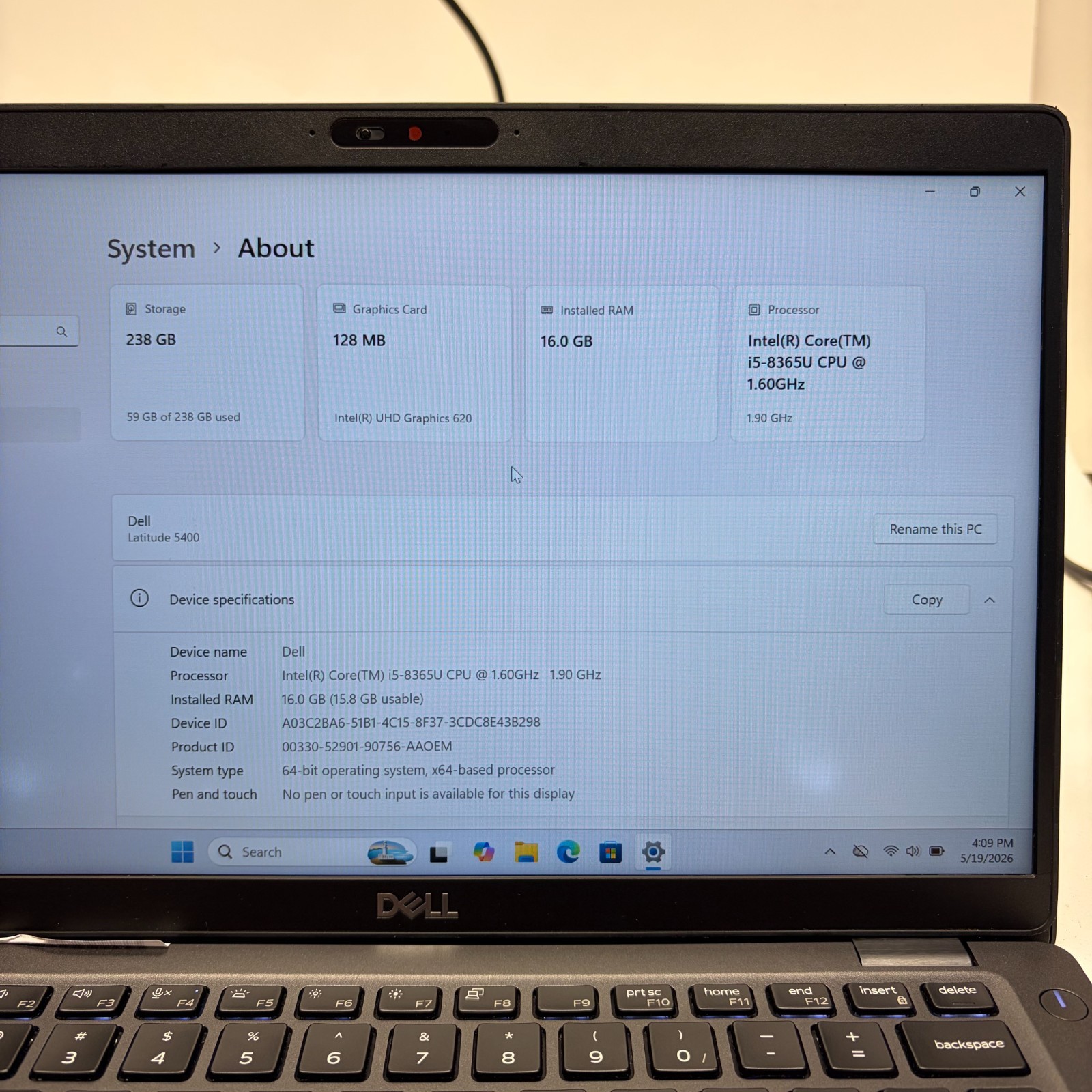 Dell Latitude 5400 w/ Power Supply