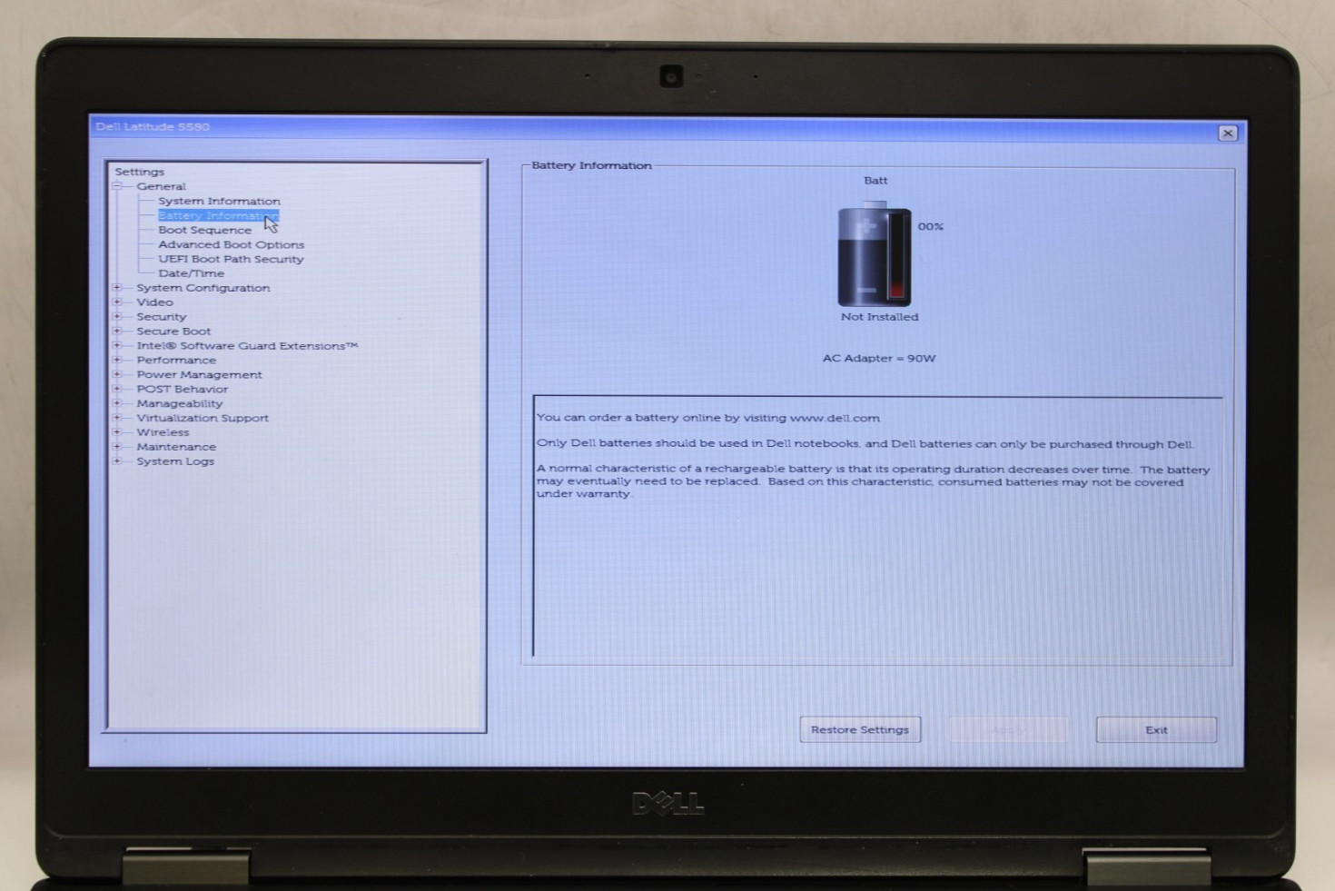 Dell Latitude 5580-i5-7440HQ@2.8GHz-8GB DDR4 RAM-NO STORAGE/OS*USED/TESTED*