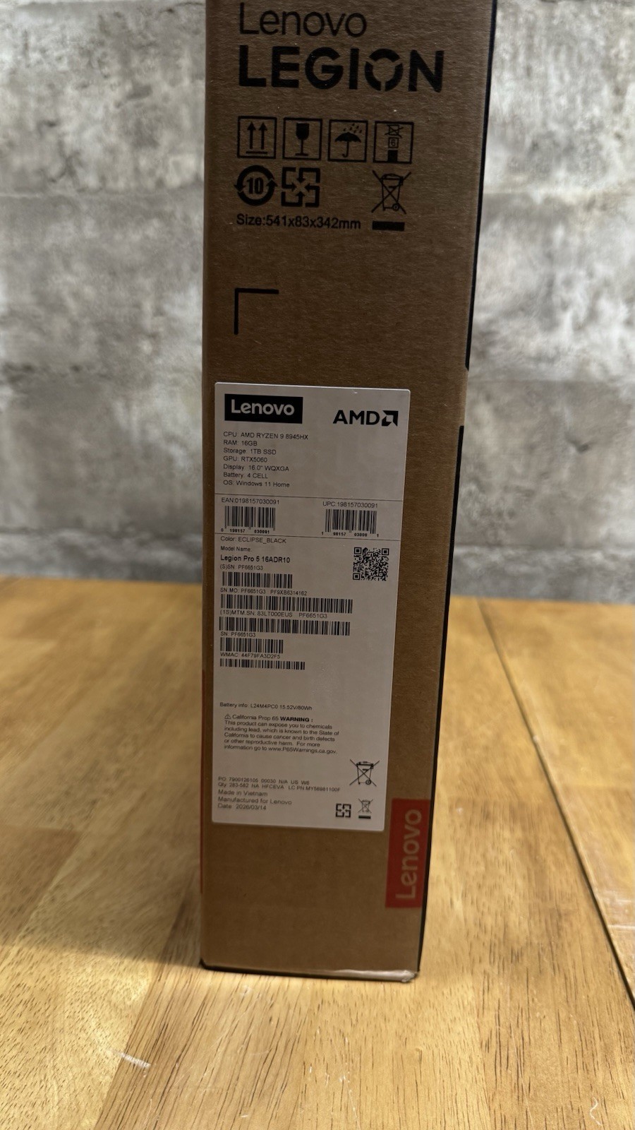 Lenovo Legion Pro 5 16″ 2.5K Ryzen 9 8945HX 16GB 1TB RTX 5060 – New – Sealed