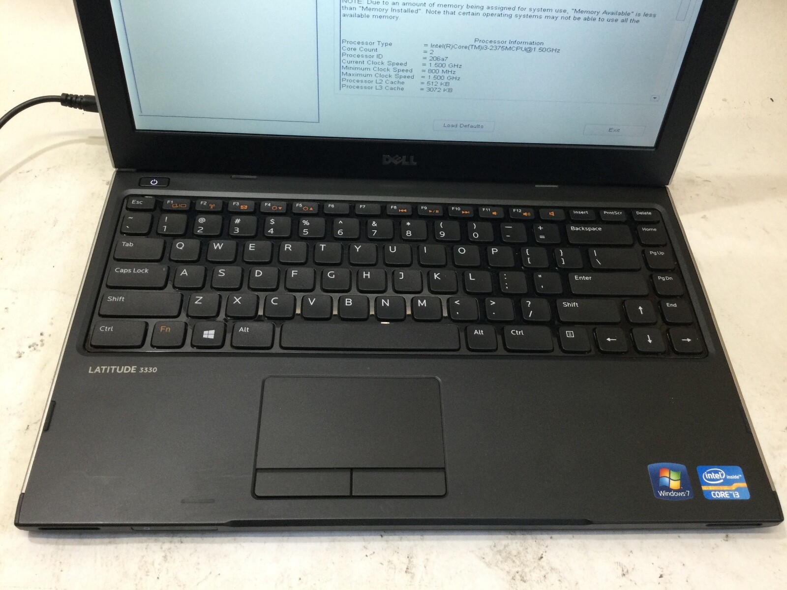 DELL LATITUDE 3330 – BOOTS TO BIOS – INTEL I3 2375M – 4GB RAM – READ DESC – BB!!