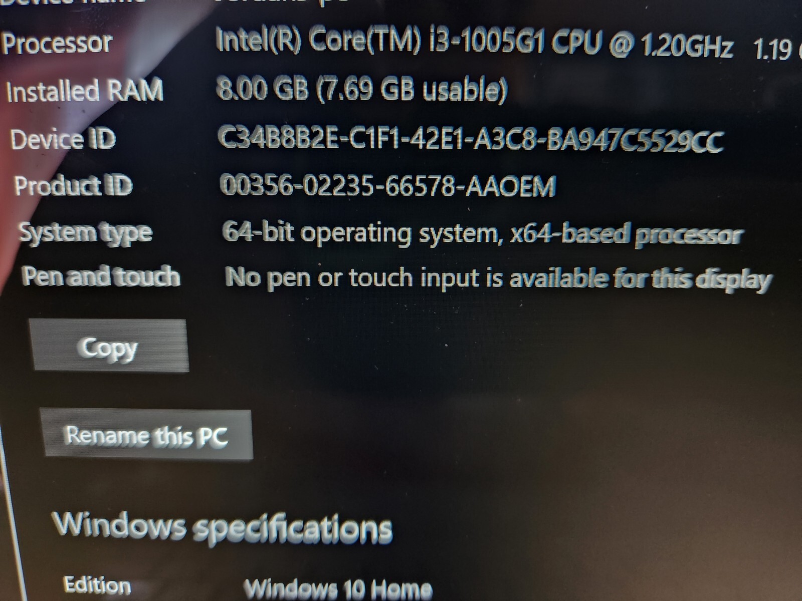 Hp Pavilion 15 used windows 10 home intel core i3 8gb ram
