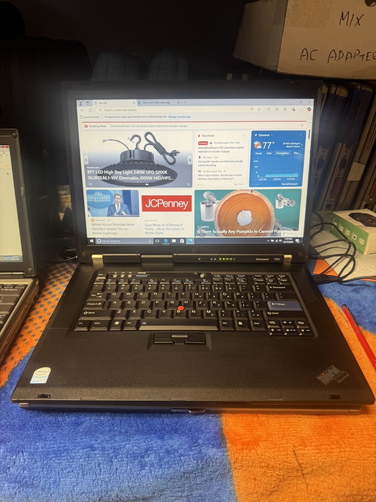 Lenovo ThinkPad R61, 15.4”, Win10pro, Celeron1.8, 160Gb, 1.5GB, DVDCD, Wifi #003