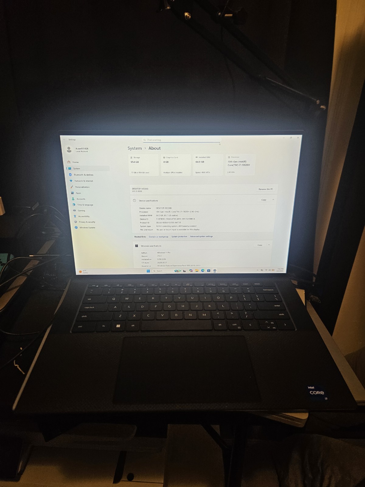 Dell XPS 15 9530 Gaming Workstation i7 64GB DDR5 1TB NVME Intel Arc A370M GPU